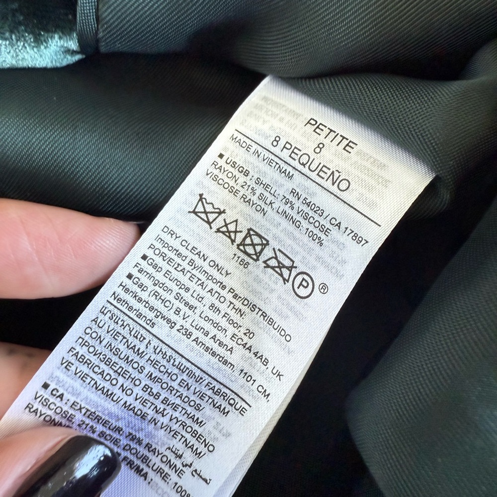 Banana Republic dark green velvet blazer - Picture 4 of 4